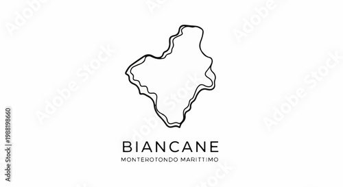 Abstract outline of an island with text below