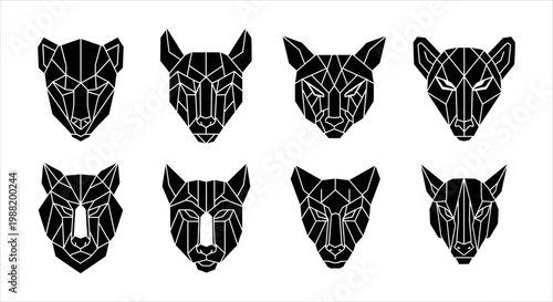 Geometric Animal Head Icons A Collection of Stylized Designs