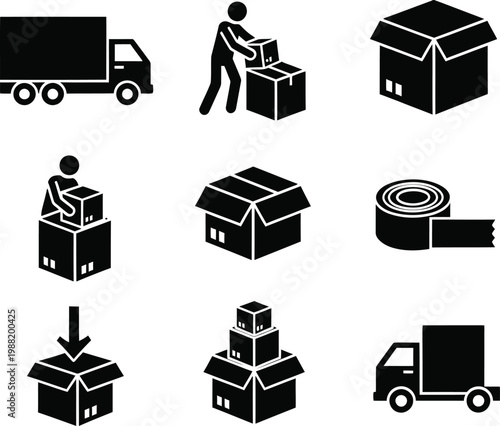 Stylish black glasses and mustache icon a retro and whimsical design element