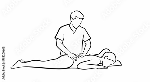A person gives another person a massage on their back