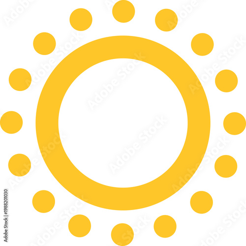 Yellow Sun Icon with Rays