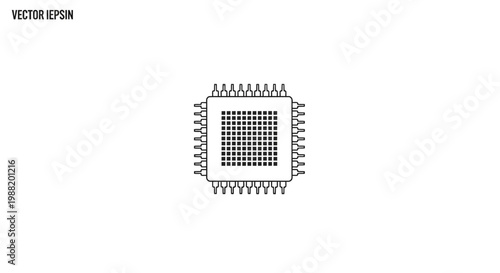 A vector illustration of a microchip.