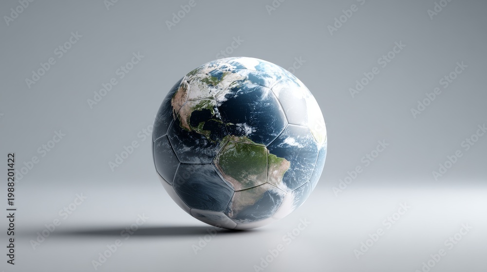 Fototapeta premium a soccer ball in the shape of planet Earth