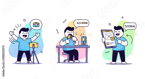 Man holding phone with social media.