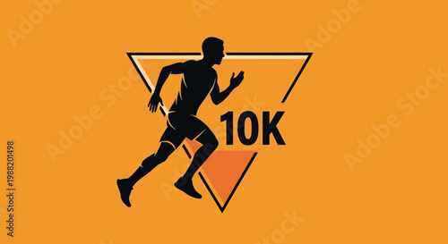 Dynamic Runner Silhouette 10K Race Graphic Energetic Design