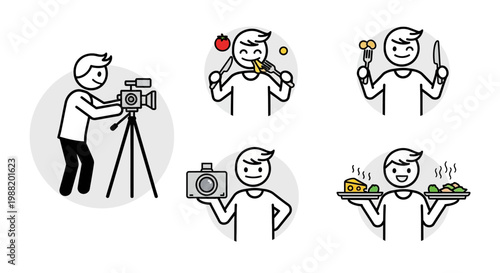 People enjoying food and photography.