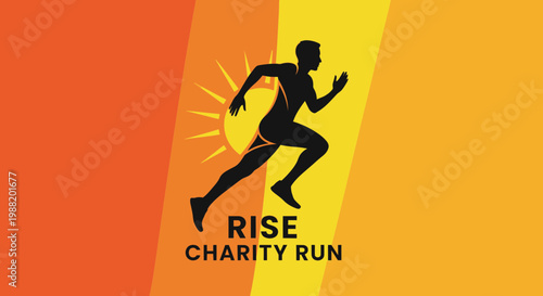 Dynamic Runner Silhouette For Charity Race Event Promotion And Marketing