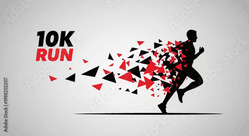 Dynamic Illustration of a 10K Run, Depicting Movement and Energy in Motion