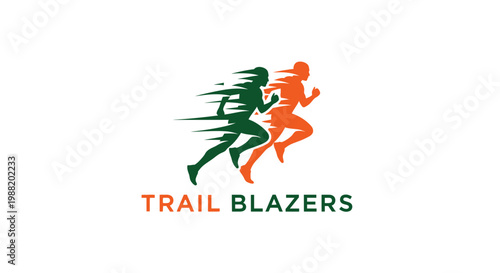 Dynamic Runners in Motion Demonstrating Speed and Endurance for Trail Blazing Illustration