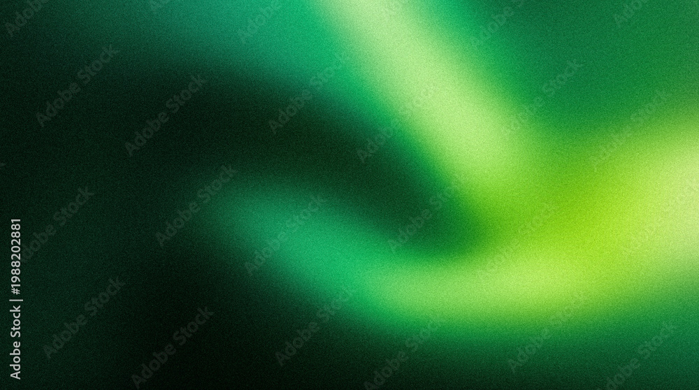 Naklejka premium Abstract green gradient background with grainy texture and soft light flow