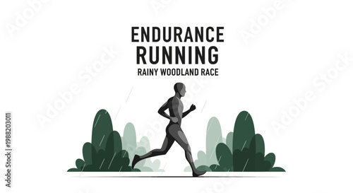 Endurance Runner Tackles Rainy Woodland Marathon Competition