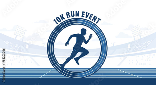 Energetic 10K Race Event Design for Sports Marketing and Competitive Fitness Focus