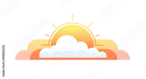 Sunrise with clouds and orange sky.