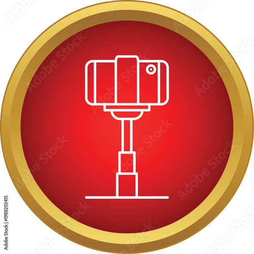 Smartphone mounted on an extendable monopod, representing vlogging and video creation