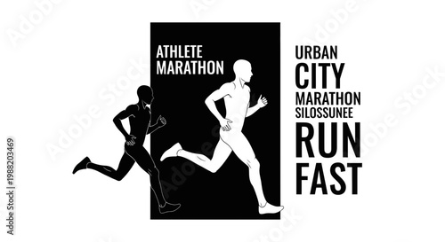 Dynamic Marathon Runners In Stylized Urban Race Design