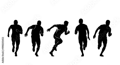 Dynamic Silhouettes Of Athletes Capturing The Essence Of Motion And Speed