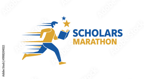 Dynamic Representation Of A Scholar Embracing The Marathon Of Knowledge And Achievement
