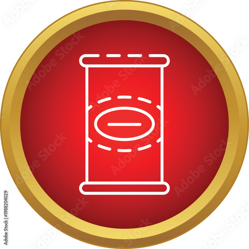 Can icon highlighting a removal or decrement symbol in clean outline style