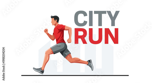 Energetic City Runner Demonstrating Movement and Urban Sports Motivation Concept
