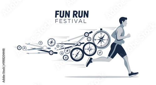 Dynamic Runner Embodies Directional Movement and Festival Spirit