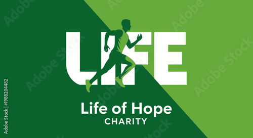 Dynamic Runner Embodies The Spirit Of Life And Hope In Charity Logo