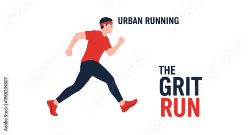 Energetic Runner Achieving The Grit Run Goal and Showing Urban Running Determination Easily