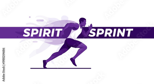 Energetic Athlete in Motion Concept Depicting The Spirit and Sprint of Competition
