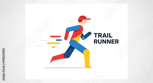 Dynamic Trail Runner Icon Representing Speed and Agility