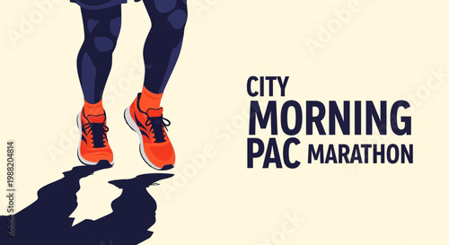 Energetic Runner Approaching The Finish Line During The City Morning Pac Marathon