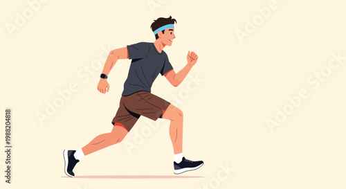 Energetic Athlete in Motion: Running Towards Fitness and Health with Determination