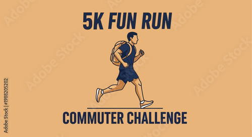 Energetic Athlete Participating In A 5k Commuting Challenge For Recreational Activities