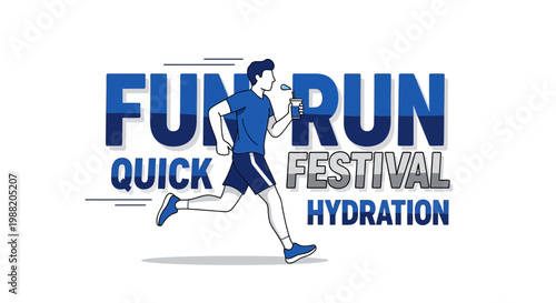Energetic Runner Celebrates Festival, Staying Hydrated Throughout The Event Seamlessly