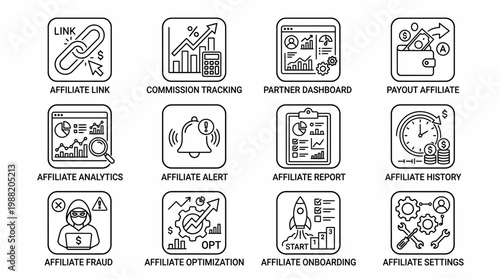 Affiliate Marketing Icons and Symbols.