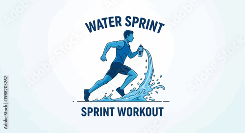 Dynamic Water Sprint Workout Symbolizing Endurance And Achieving Fitness Goals