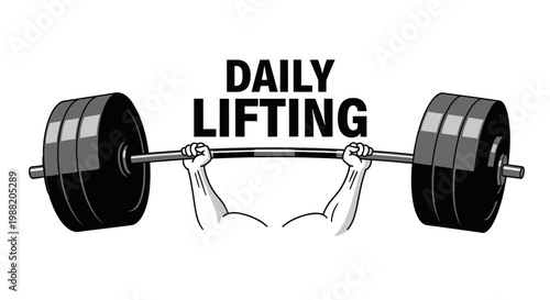 Dynamic Weightlifting Graphic With Powerful Muscular Arms