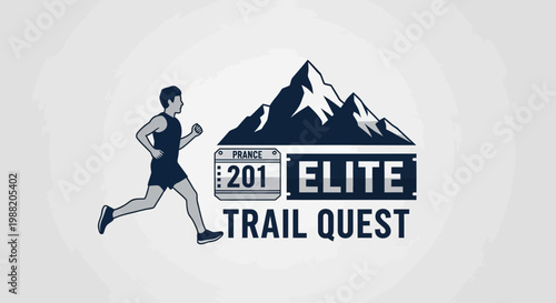Elite Trail Quest: A Dynamic Design Depicting Running, Fitness, and Mountainous Adventure