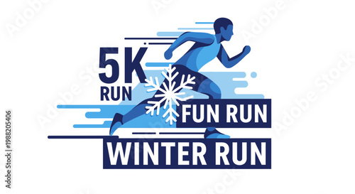 Energetic Athlete Participating In A Winter Fun Run, Promoting Fitness and Health