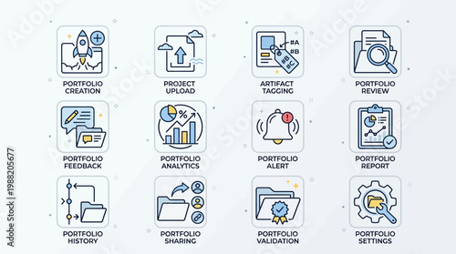 Business icons for portfolio management.