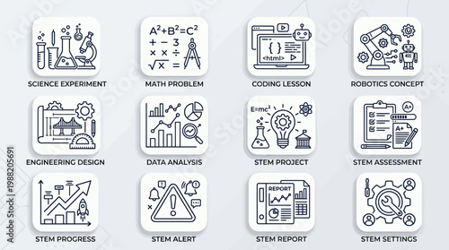 Business icons for technology and design.
