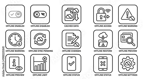 Online settings icons on screen.