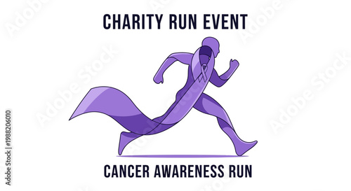 Empowering Cancer Awareness Run Event With A Symbol Of Hope And Endurance