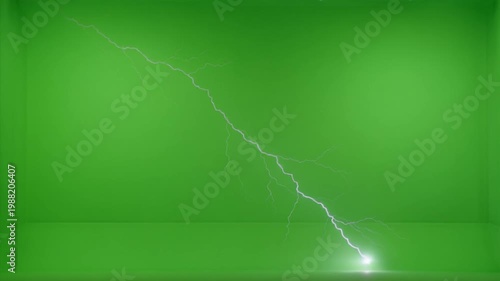 Top Left Diagonal Lightning Green Screen 4K Video