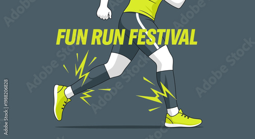 Energetic Runner In Fun Run Festival, Conceptual Design with Bright, Dynamic Visuals