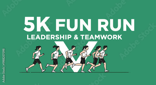 Energetic Runners Celebrating Teamwork And Leadership At A 5k Run Event