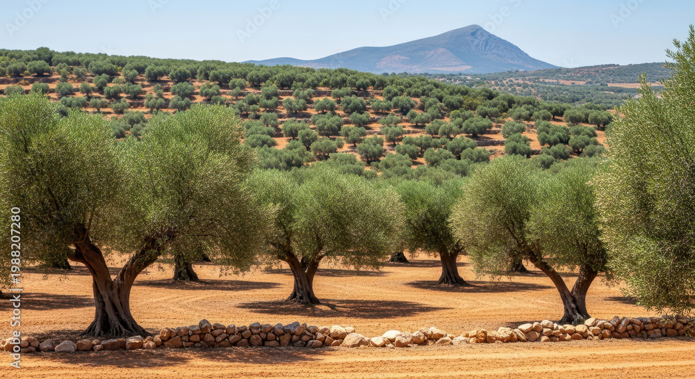 Fototapeta premium Olive Trees in a Mediterranean Landscape