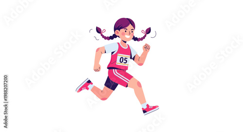 Energetic Young Runner Racing Forward With Determination and Competitive Spirit