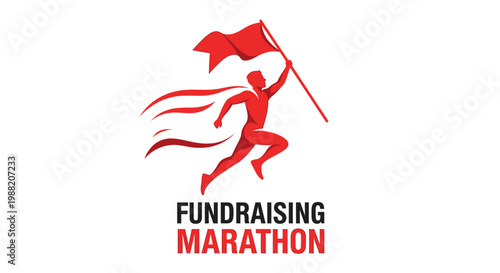 Energetic Athlete Symbolizing Fundraising Marathon Ready To Help And Achieve Goals
