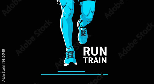 Energetic Runners Training Hard, Pushing For Success, Sports Focused Illustration