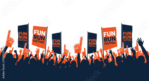 Enthusiastic Spectators Erupting With Festivity at a Vibrant Fun Run Festival Celebration