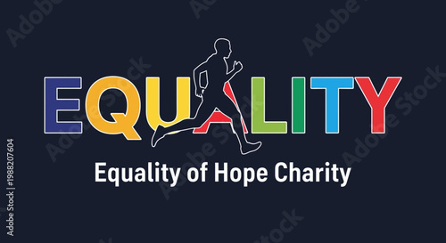 Equality Concept Featuring Running Silhouette for a Charity or Foundation Design
